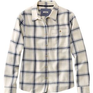 L.L. Bean Rangeley Plaid Organic Flannel Cream